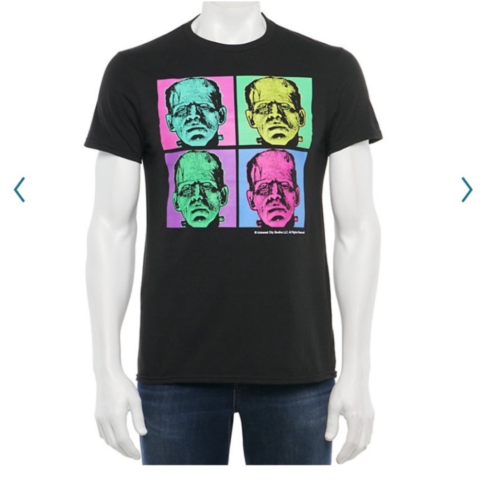 Hot Topic Universal Monsters Frankenstein‎ Pop Art Graphic T-Shirt Black Medium